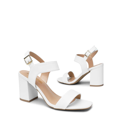 DREAM PAIRS Women's High Chunky Heels Square Toe Block Ankle Strap Dress Comfort Sandals
