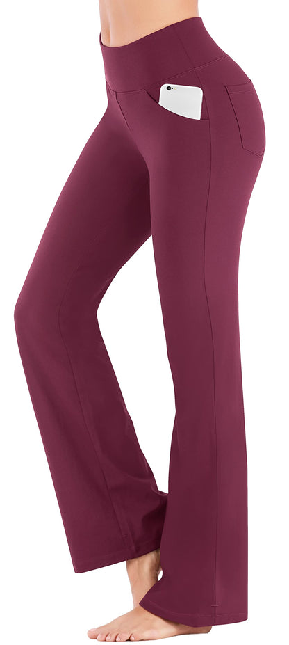 IUGA Yoga Pants Women Wide Leg High Waist Bootcut Workout Flare Leggings Tummy Control Work Dress Pants Women 4 Pockets
