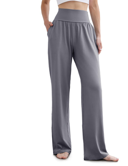 ESOFT Women's Wide Leg Yoga Pants High Waisted Lounge Loose Palazzo with Pockets Comfy Flowy Cozy Pajama Pants 28" 30" 32"