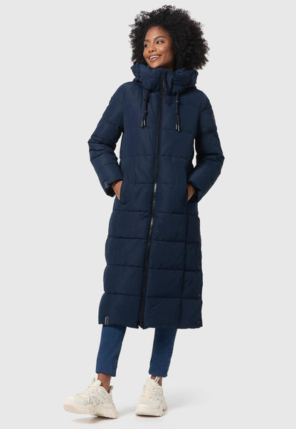 Long Fall & Winter Coat for Women | Detachable Hood | Quilted Women’s Calf-Length Jacket | Nadeshikoo XVI XS-5XL