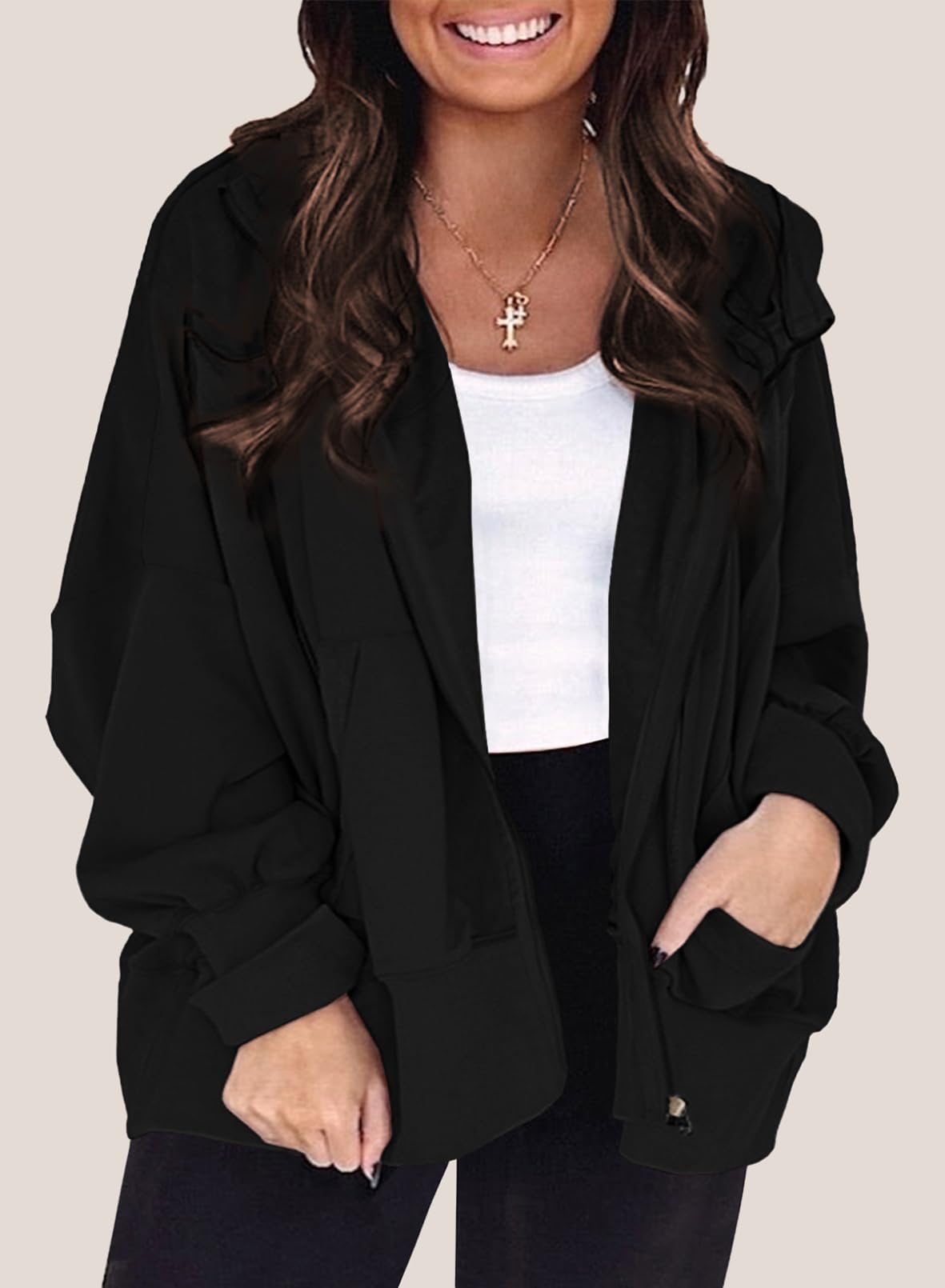 Eytino Women Plus Size Sweatshirts Long Sleeve Zip Up Oversized Casual Hoodies Jackets 2025 Fashion Fall Outfits(1X-5X)