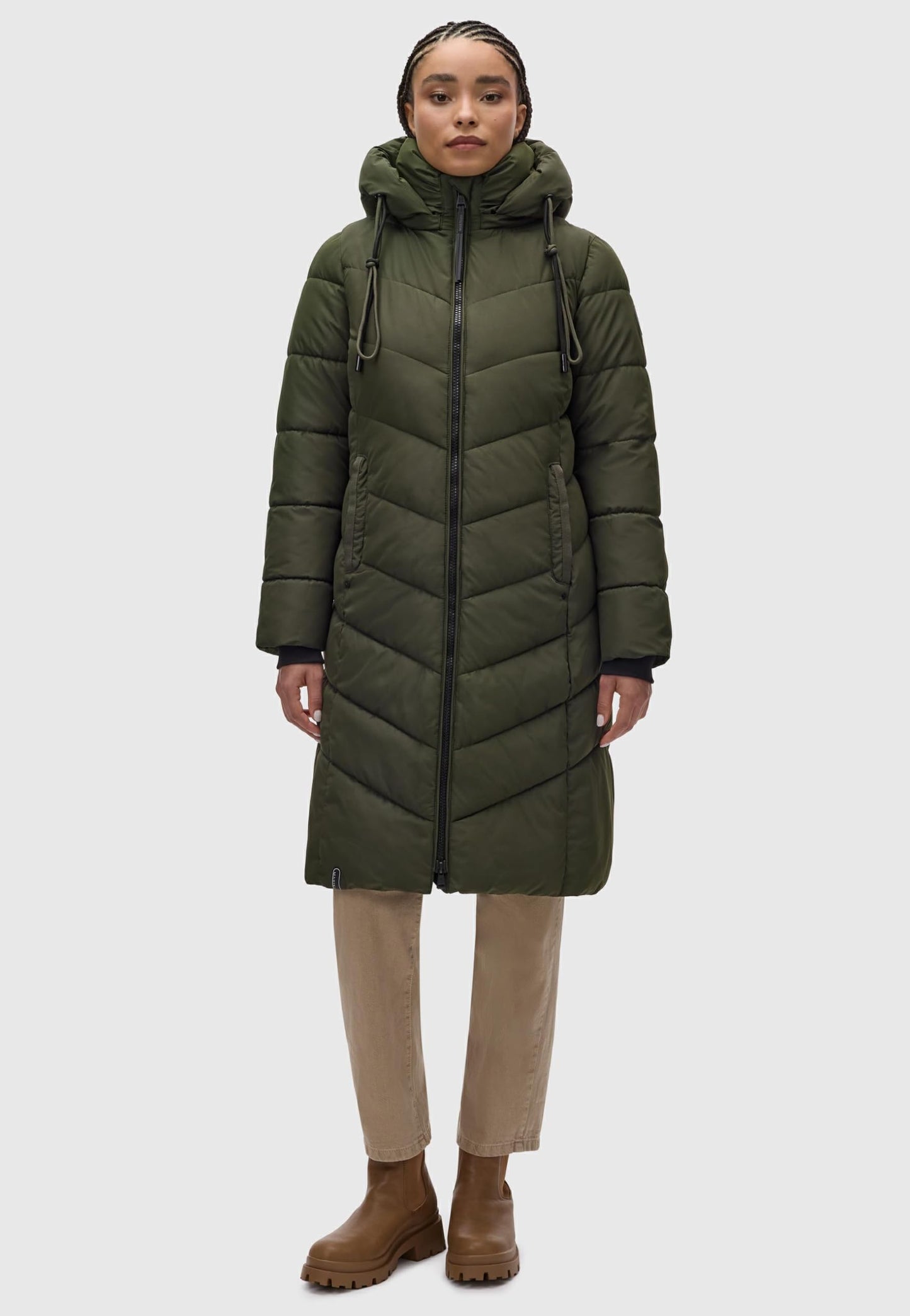 Women's Winter Jacket with Hood | Windproof & Weather-Resistant Jacket | Quilted, Puffy Coat | Sahnekatzii XIV XS-5XL