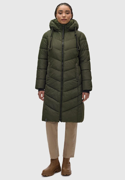 Women's Winter Jacket with Hood | Windproof & Weather-Resistant Jacket | Quilted, Puffy Coat | Sahnekatzii XIV XS-5XL