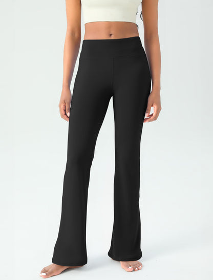Women's Yoga Pants Bootcut Flare Leggings Flared Bell Bottom Leggings High-Waisted Workout Pants Tummy Control