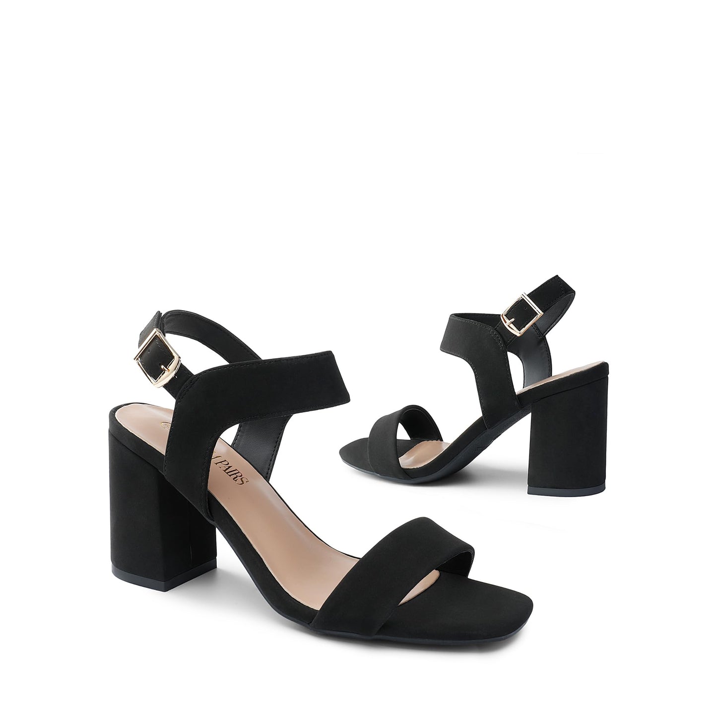 DREAM PAIRS Women's High Chunky Heels Square Toe Block Ankle Strap Dress Comfort Sandals