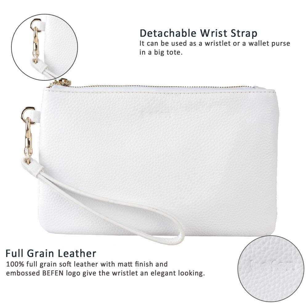 befen Genuine Leather Wristlet Clutch RFID Blocking Bag Cell Phone Wallet Purse Wristlet Wallet Purses and Handbags for Women