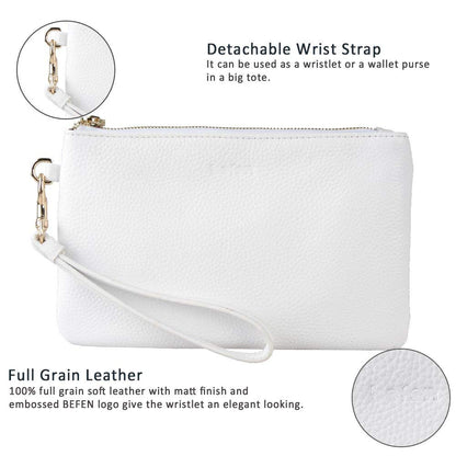 befen Genuine Leather Wristlet Clutch RFID Blocking Bag Cell Phone Wallet Purse Wristlet Wallet Purses and Handbags for Women