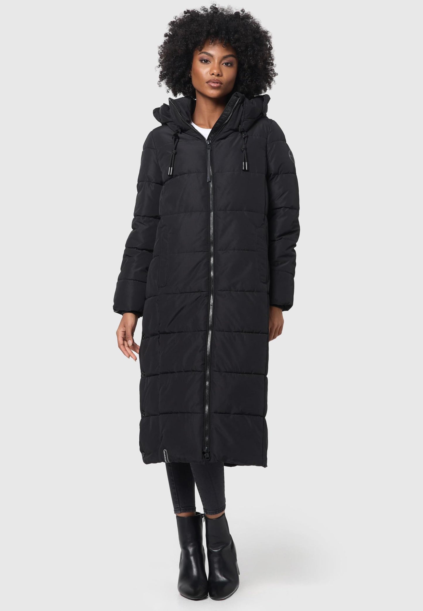 Long Fall & Winter Coat for Women | Detachable Hood | Quilted Women’s Calf-Length Jacket | Nadeshikoo XVI XS-5XL