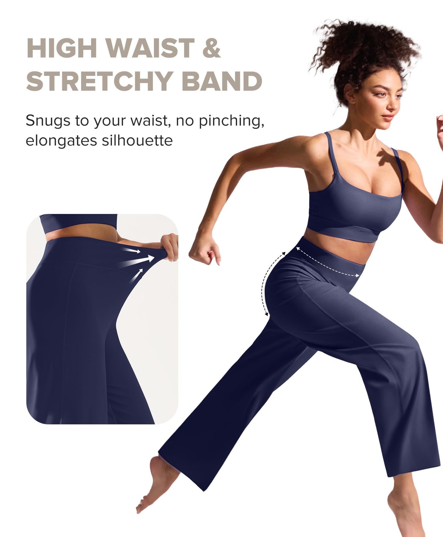 BRXL Wide Leg Yoga Pants for Women with Back Pocket Trouser Style High Waisted 30" Casual Lounge Buttery Soft Stretch Loose