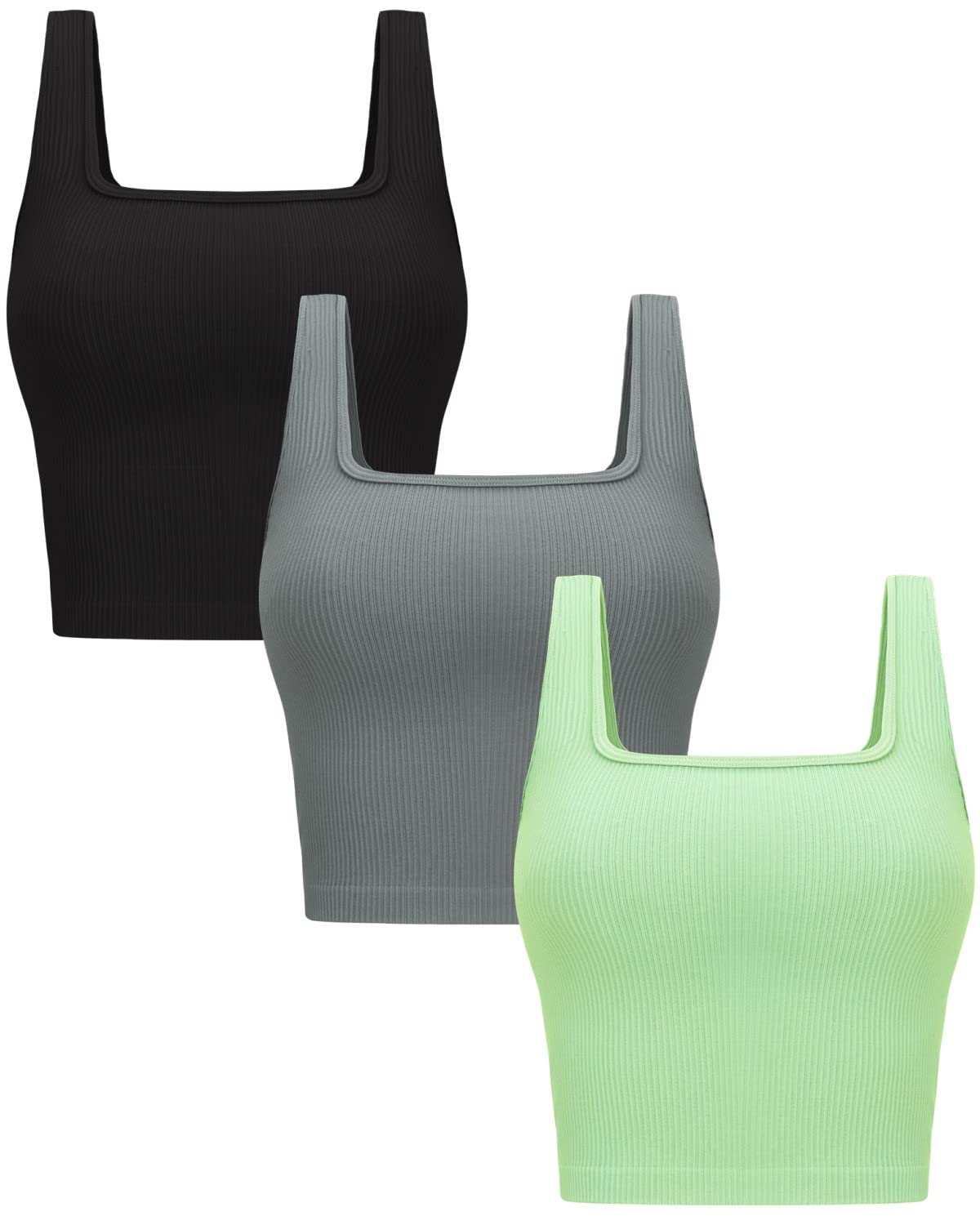OLCHEE Women’s 3 Pack Crop Tank Tops