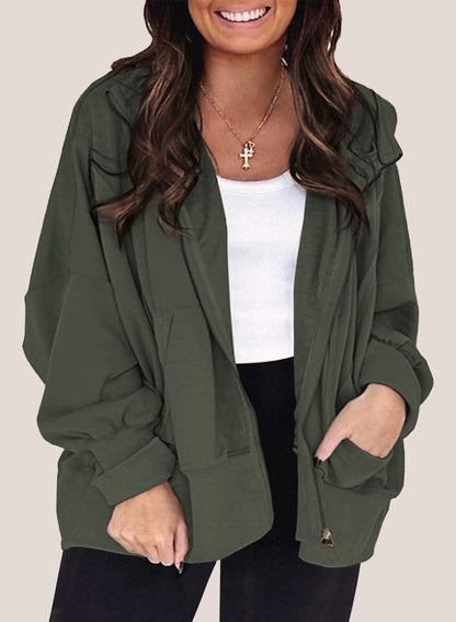 Eytino Women Plus Size Sweatshirts Long Sleeve Zip Up Oversized Casual Hoodies Jackets 2025 Fashion Fall Outfits(1X-5X)