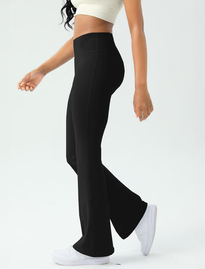 Women's Yoga Pants Bootcut Flare Leggings Flared Bell Bottom Leggings High-Waisted Workout Pants Tummy Control