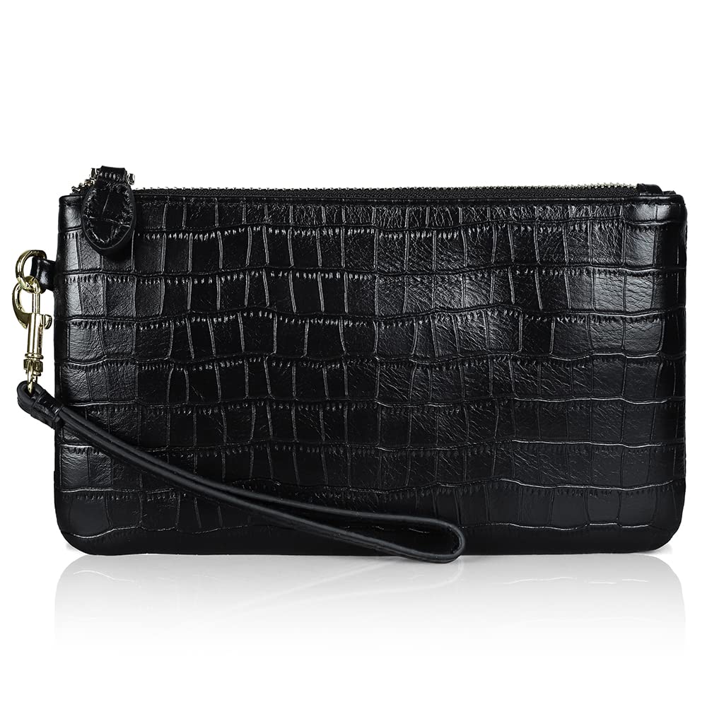 befen Genuine Leather Wristlet Clutch RFID Blocking Bag Cell Phone Wallet Purse Wristlet Wallet Purses and Handbags for Women