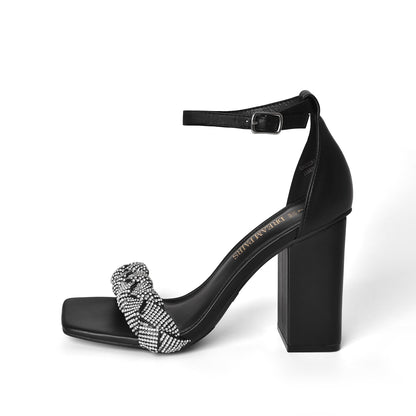 DREAM PAIRS Women's Heels for Women Braided Open Toe Ankle Strap High Block Chunky Heel Sandals Party Wedding Dress Pumps Shoes