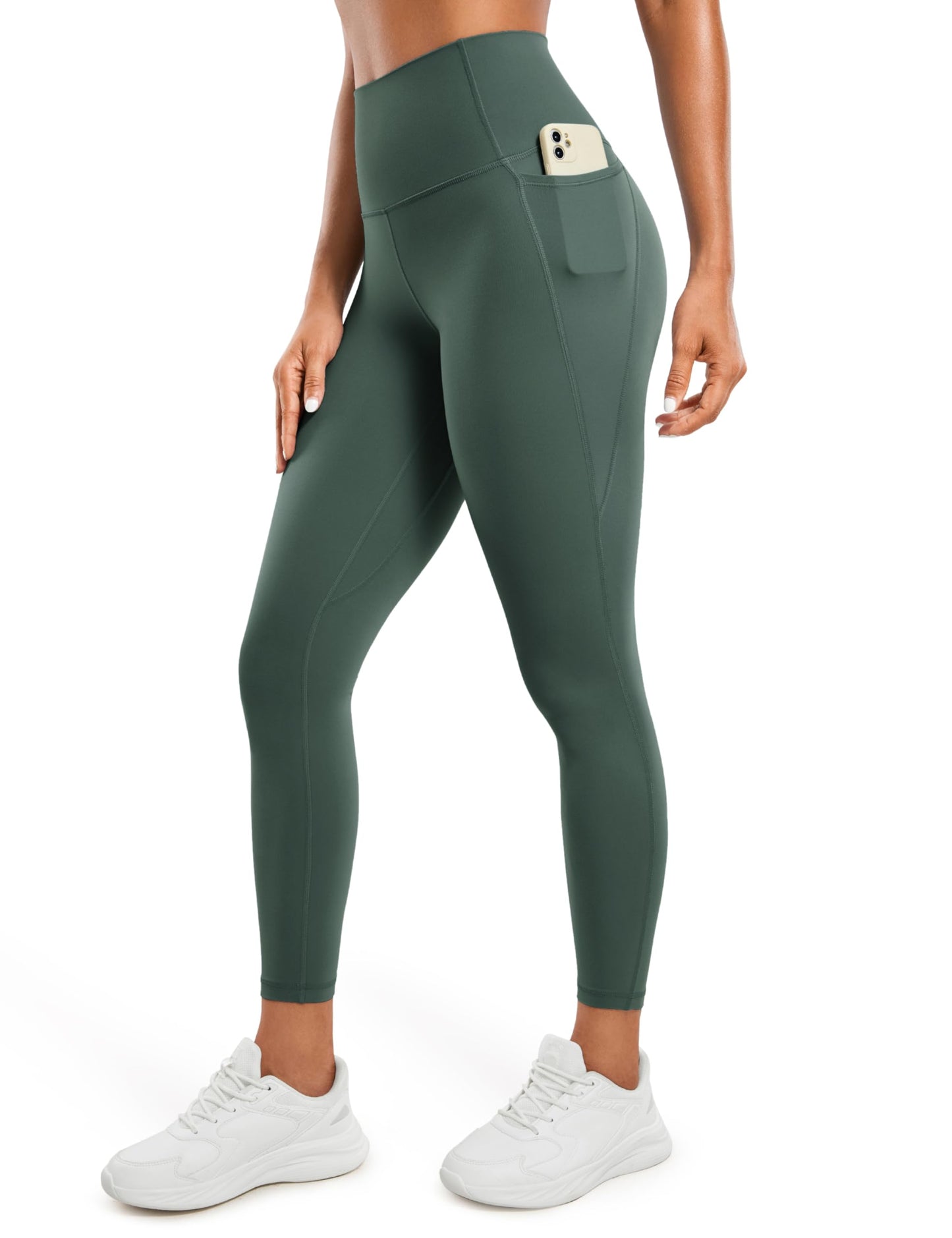 CRZ YOGA Womens Butterluxe Workout Leggings 25 Inches - High Waisted Gym Yoga Pants with Pockets Buttery Soft
