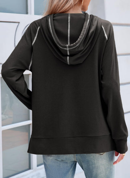 SHEWIN Womens Hoodies Drawstring Hooded Sweatshirt Pullover Long Sleeve Tops Womens Fall Fashion 2025