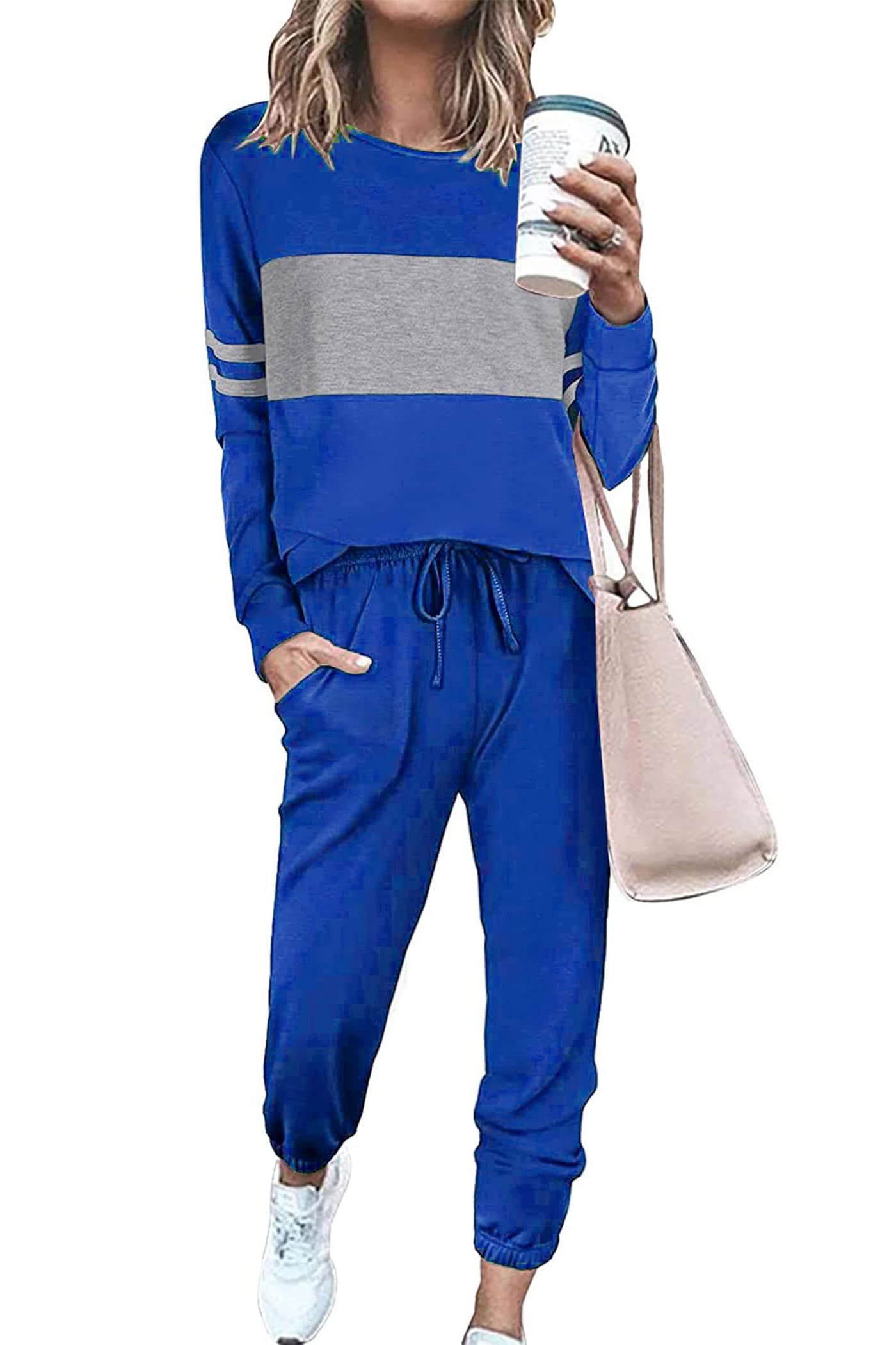 PRETTYGARDEN Womens 2 Piece Sets 2025 Long Sleeve Tops High Waisted Sweatpants Lounge Set Fall Fashion Travel Outfits