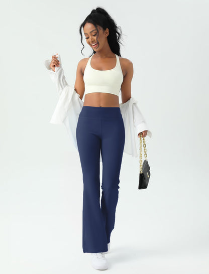 Women's Yoga Pants Bootcut Flare Leggings Flared Bell Bottom Leggings High-Waisted Workout Pants Tummy Control