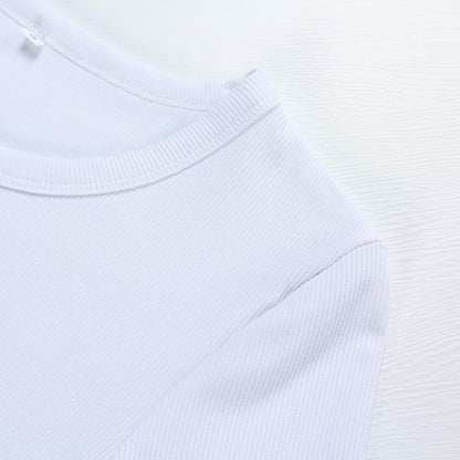 GEMBERA Womens Ribbed Long Sleeve Crewneck Casual Slim Basic Shirts Fitted Knit Tops
