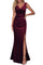 WOOSEA Women Sleeveless V Neck Split Evening Cocktail Long Dress