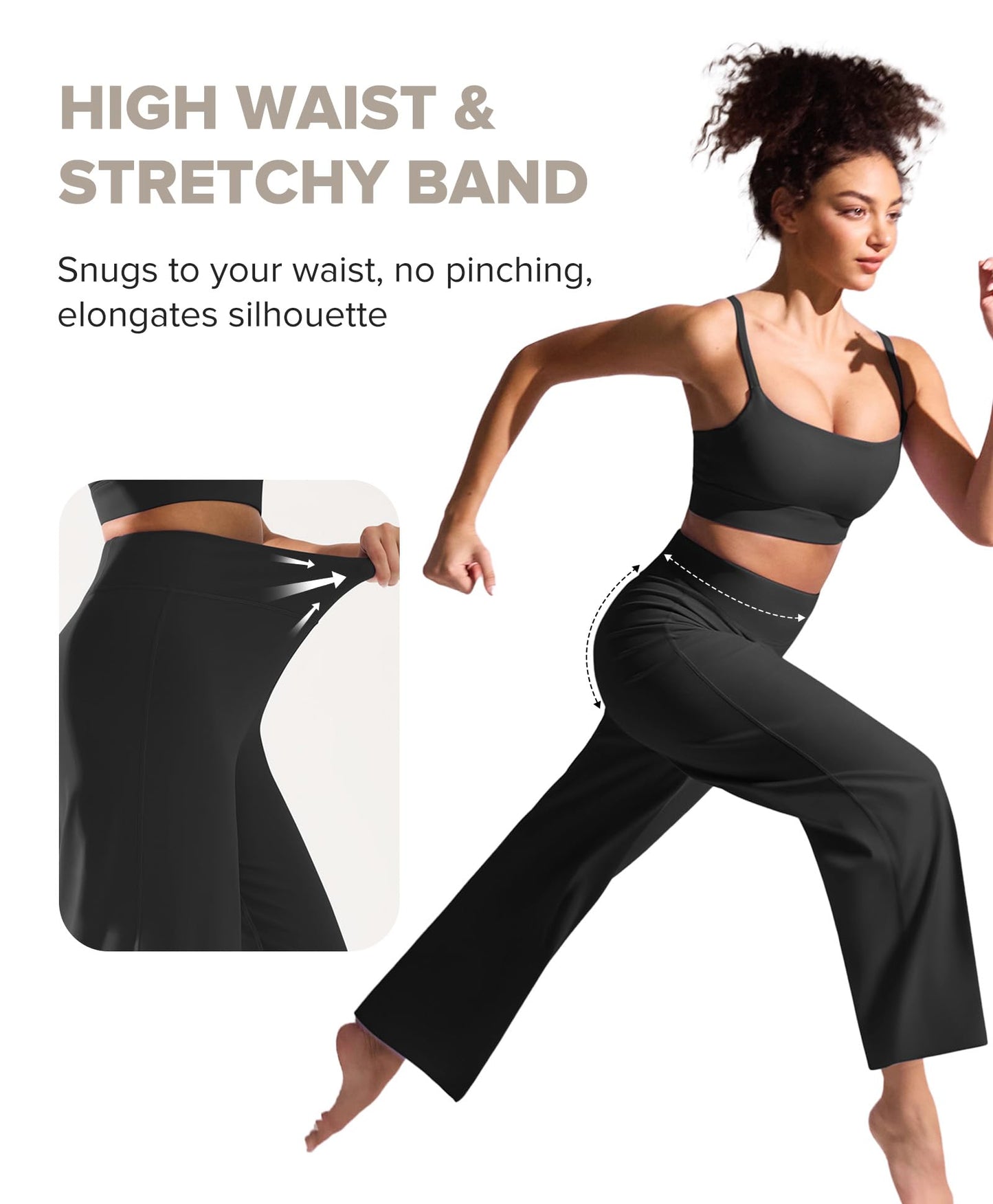 BRXL Wide Leg Yoga Pants for Women with Back Pocket Trouser Style High Waisted 30" Casual Lounge Buttery Soft Stretch Loose