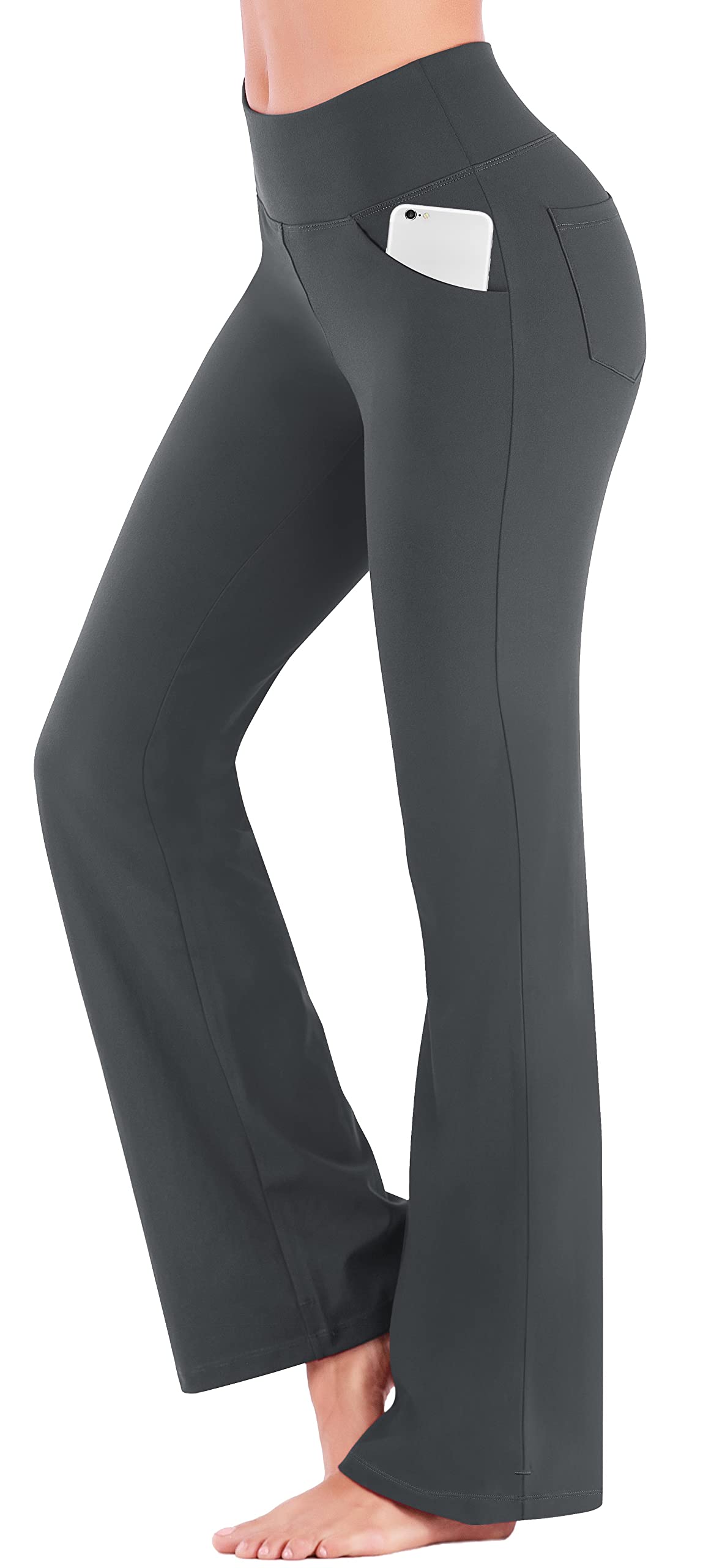 IUGA Yoga Pants Women Wide Leg High Waist Bootcut Workout Flare Leggings Tummy Control Work Dress Pants Women 4 Pockets