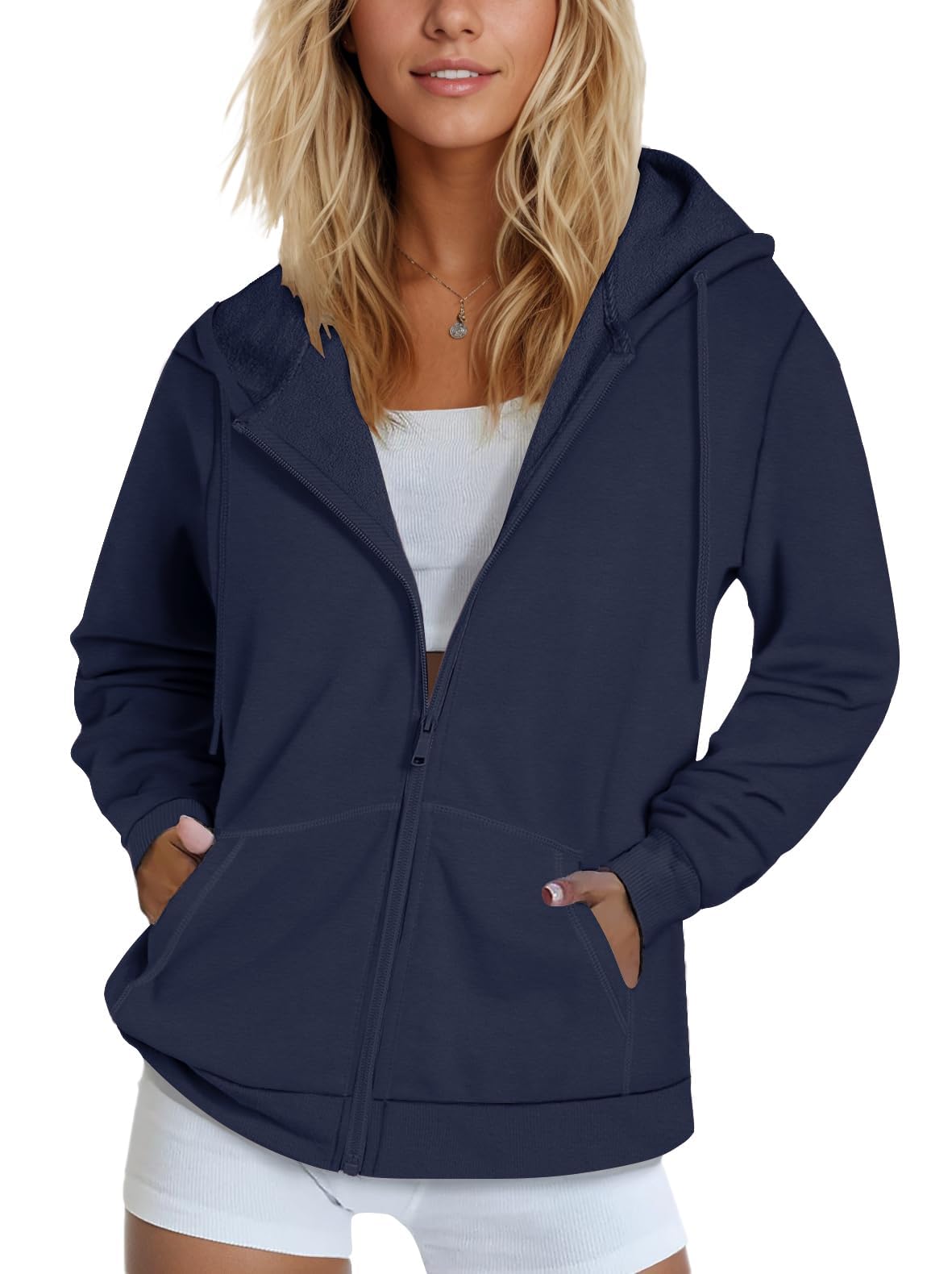 SMENG Womens Zip Up Hoodies Long Sleeve Fit Hooded Sweatshirts 2025 Casual Lightweight Jacket