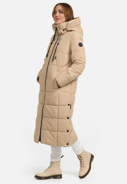 Long Fall & Winter Coat for Women | Detachable Hood | Quilted Women’s Calf-Length Jacket | Nadeshikoo XVI XS-5XL