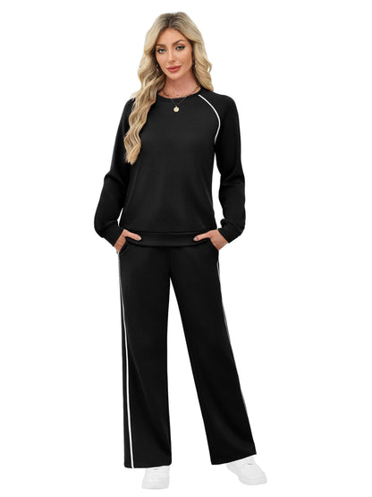 SAMPEEL Women 2 Piece Lounge Sets Sweatsuit Fall Outfits Matching Wide Leg pants Set Tracksuit Trendy Clothes