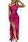 Memoriesea Women's Sexy One Shoulder High Split Cocktail Wedding Party Maxi Dress