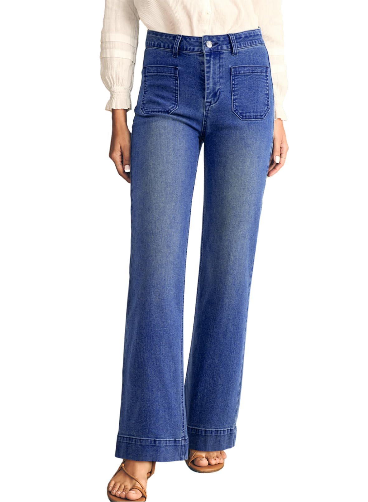 Astylish Women's Wide Leg Jeans High Waisted Stretchy Straight Leg Jeans Loose Trendy Denim Pants with Pocket