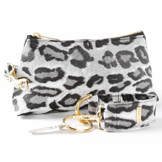 2-Piece Luxe Wristlet Set (IT Bag and a Key Ring Bracelet) Vegan Leather Classic Clutch Luxury Purse for Women
