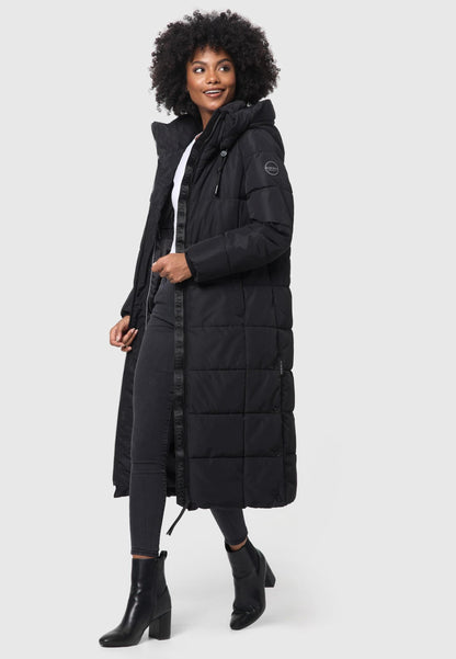 Long Fall & Winter Coat for Women | Detachable Hood | Quilted Women’s Calf-Length Jacket | Nadeshikoo XVI XS-5XL