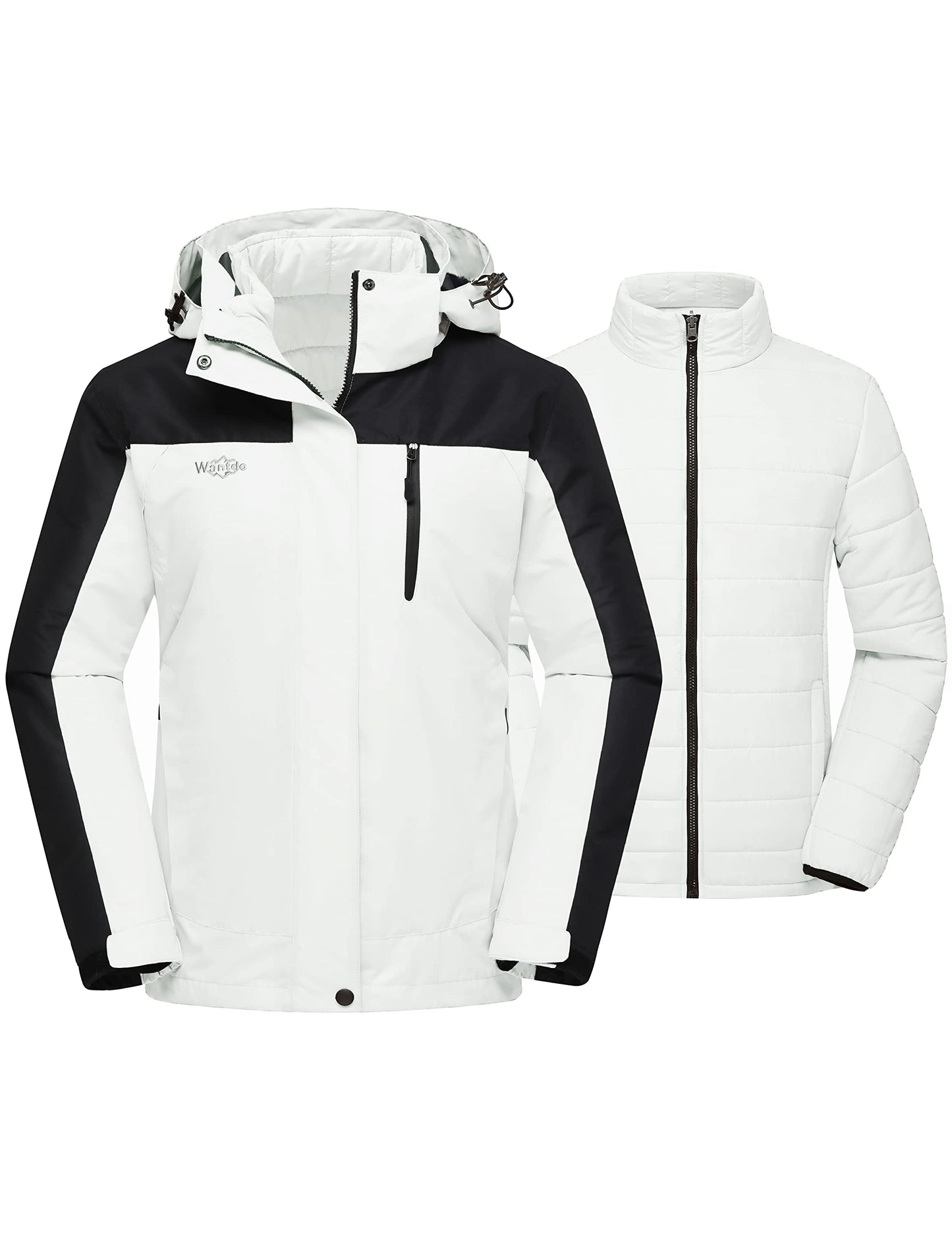 wantdo Women's 3 in 1 Waterproof Ski Jacket Windproof Winter Snow Coat Snowboarding Jackets Warm Raincoat