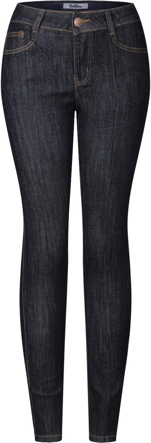2LUV Women's Stretchy 5 Pocket Destroyed Dark Denim Skinny Jeans Back to School Junior Clothing TWy9Qd Apparel Dark Denim 15