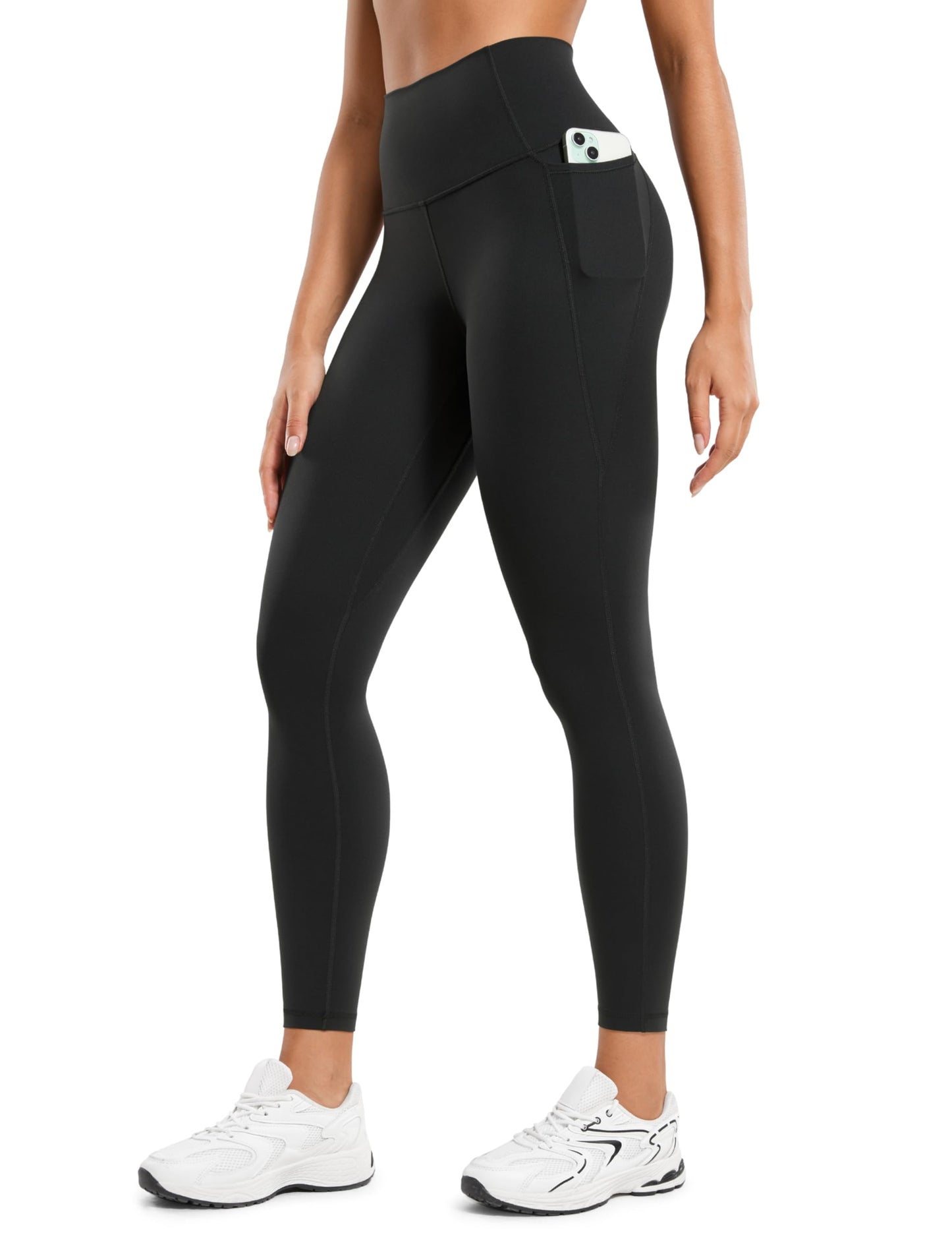 CRZ YOGA Womens Butterluxe Workout Leggings 25 Inches - High Waisted Gym Yoga Pants with Pockets Buttery Soft