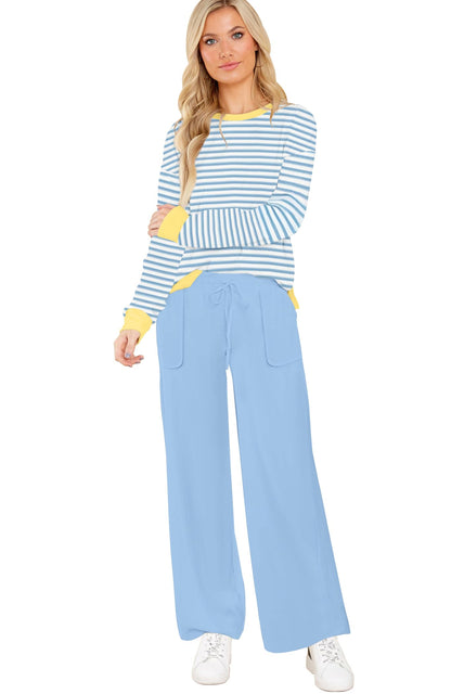ETCYY NEW Lounge Sets for Women 2 Piece Outfits with Side Split Sweatshirt Tops and Wide Leg Sweatpants