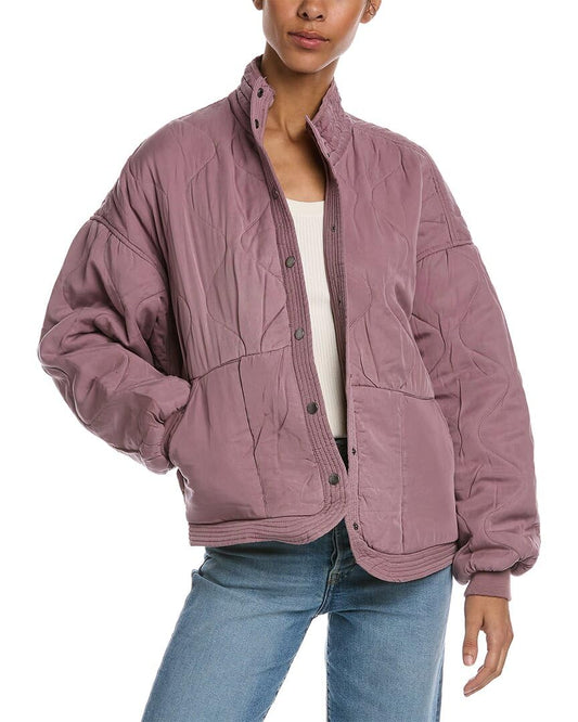 [BLANKNYC] Womens Luxury Clothing Tencel Drop Shoulder Quilted Jacket