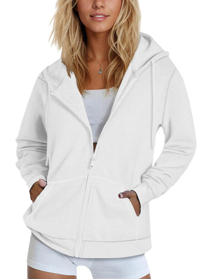 SMENG Womens Zip Up Hoodies Long Sleeve Fit Hooded Sweatshirts 2025 Casual Lightweight Jacket