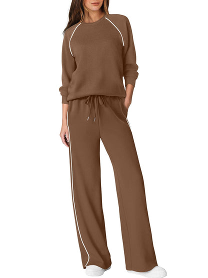 SAMPEEL Women 2 Piece Lounge Sets Sweatsuit Fall Outfits Matching Wide Leg pants Set Tracksuit Trendy Clothes