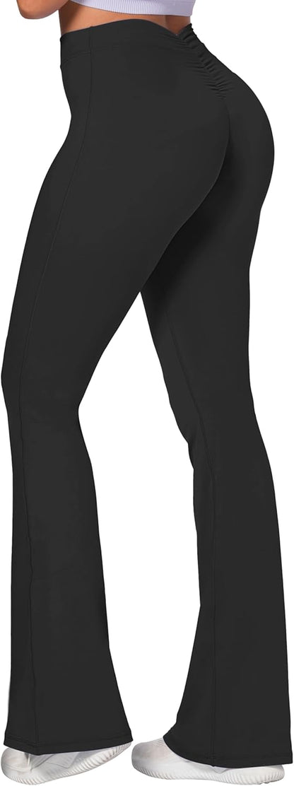 Sunzel Flare Leggings, Crossover Yoga Pants with Tummy Control, High-Waisted and Wide Leg