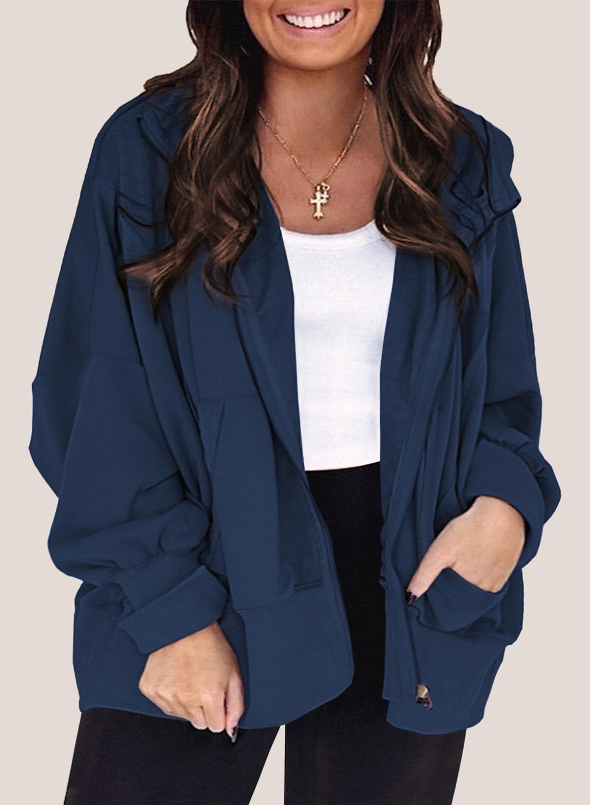 Eytino Women Plus Size Sweatshirts Long Sleeve Zip Up Oversized Casual Hoodies Jackets 2025 Fashion Fall Outfits(1X-5X)