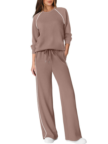 SAMPEEL Women 2 Piece Lounge Sets Sweatsuit Fall Outfits Matching Wide Leg pants Set Tracksuit Trendy Clothes