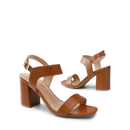 DREAM PAIRS Women's High Chunky Heels Square Toe Block Ankle Strap Dress Comfort Sandals