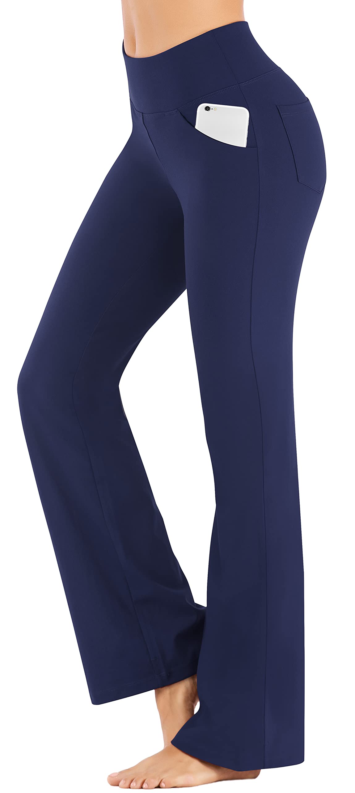 IUGA Yoga Pants Women Wide Leg High Waist Bootcut Workout Flare Leggings Tummy Control Work Dress Pants Women 4 Pockets