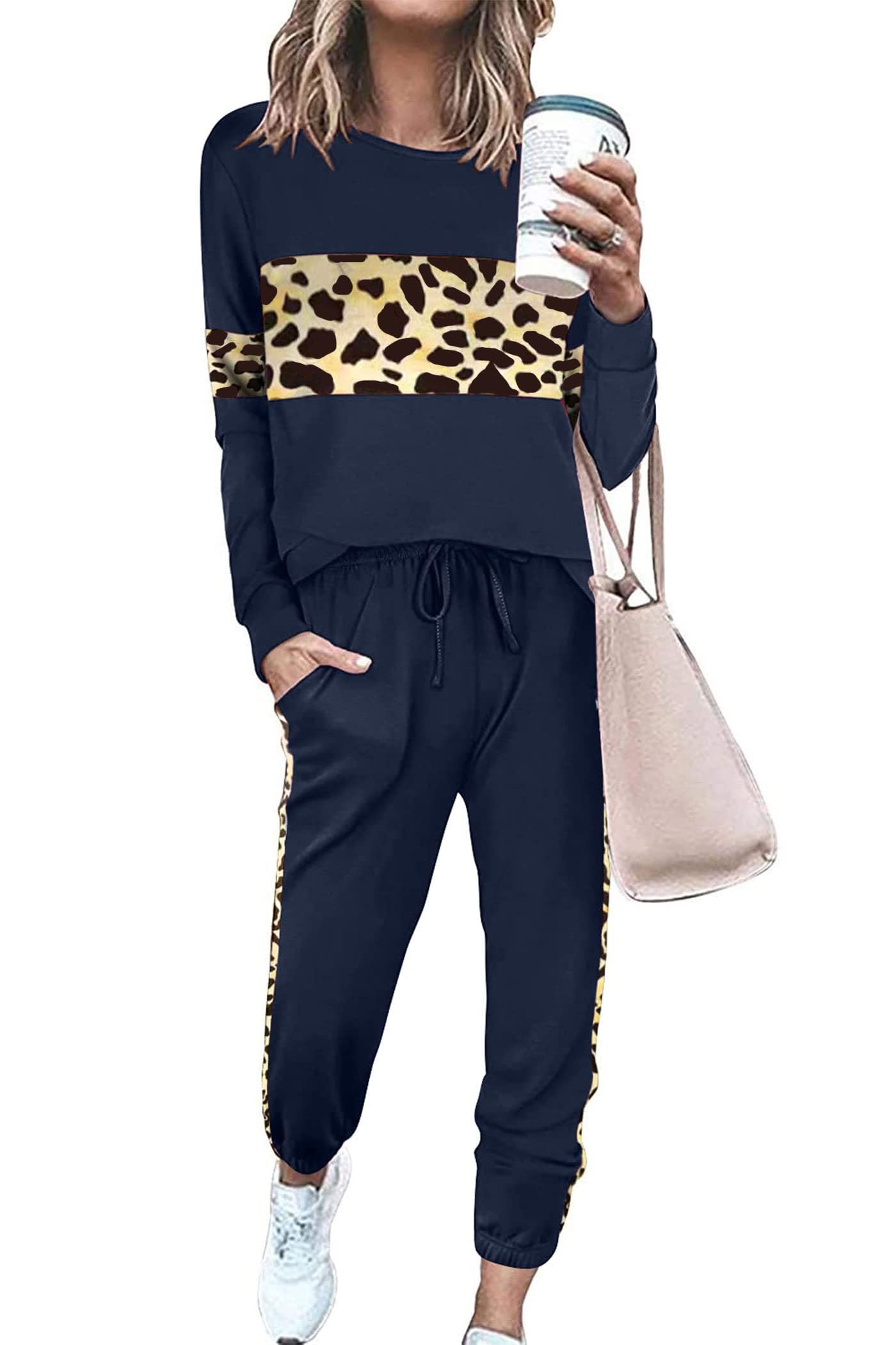 PRETTYGARDEN Womens 2 Piece Sets 2025 Long Sleeve Tops High Waisted Sweatpants Lounge Set Fall Fashion Travel Outfits