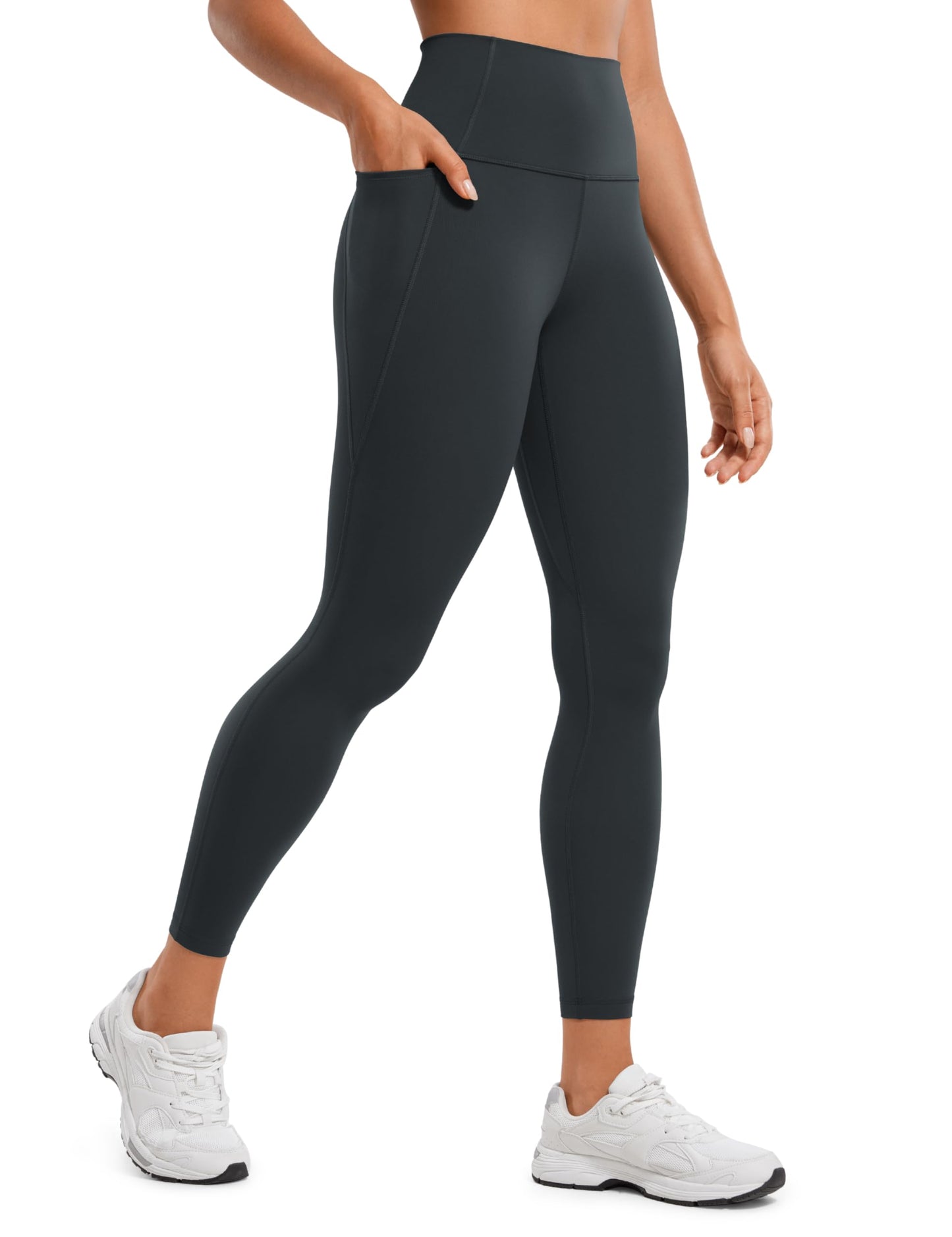 CRZ YOGA Womens Butterluxe Workout Leggings 25 Inches - High Waisted Gym Yoga Pants with Pockets Buttery Soft