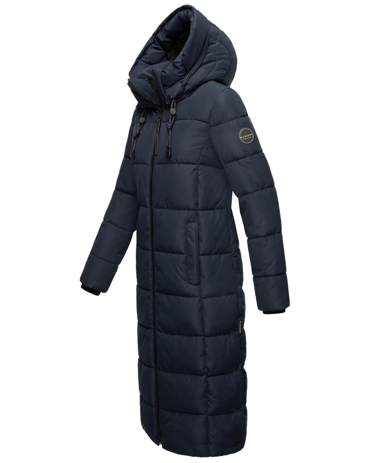 Long Fall & Winter Coat for Women | Detachable Hood | Quilted Women’s Calf-Length Jacket | Nadeshikoo XVI XS-5XL