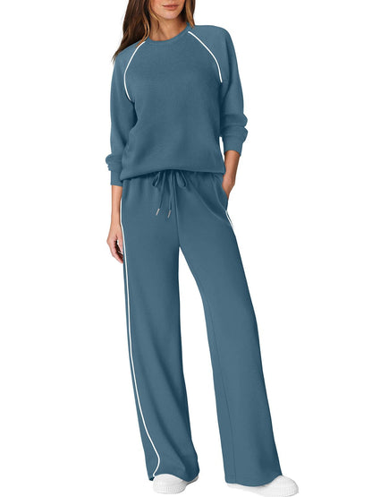 SAMPEEL Women 2 Piece Lounge Sets Sweatsuit Fall Outfits Matching Wide Leg pants Set Tracksuit Trendy Clothes