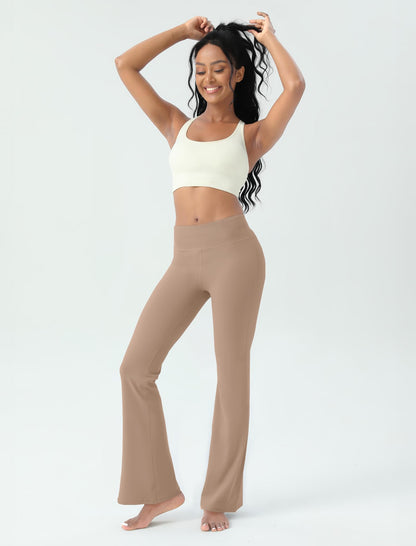 Women's Yoga Pants Bootcut Flare Leggings Flared Bell Bottom Leggings High-Waisted Workout Pants Tummy Control
